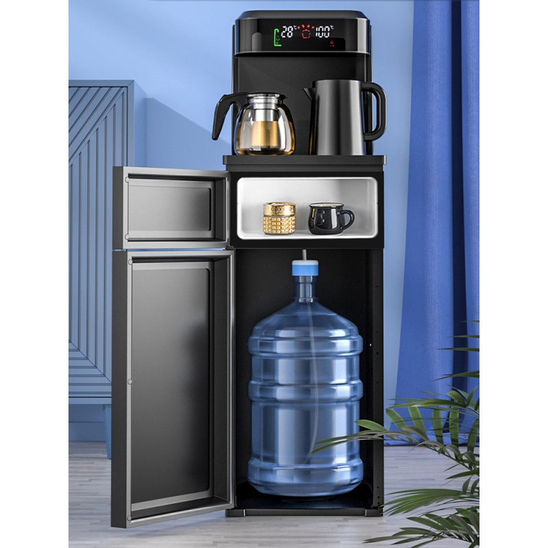 沁园茶吧机 金盾饮水机家用立式智能语音下置水桶自动冷热多功能茶吧