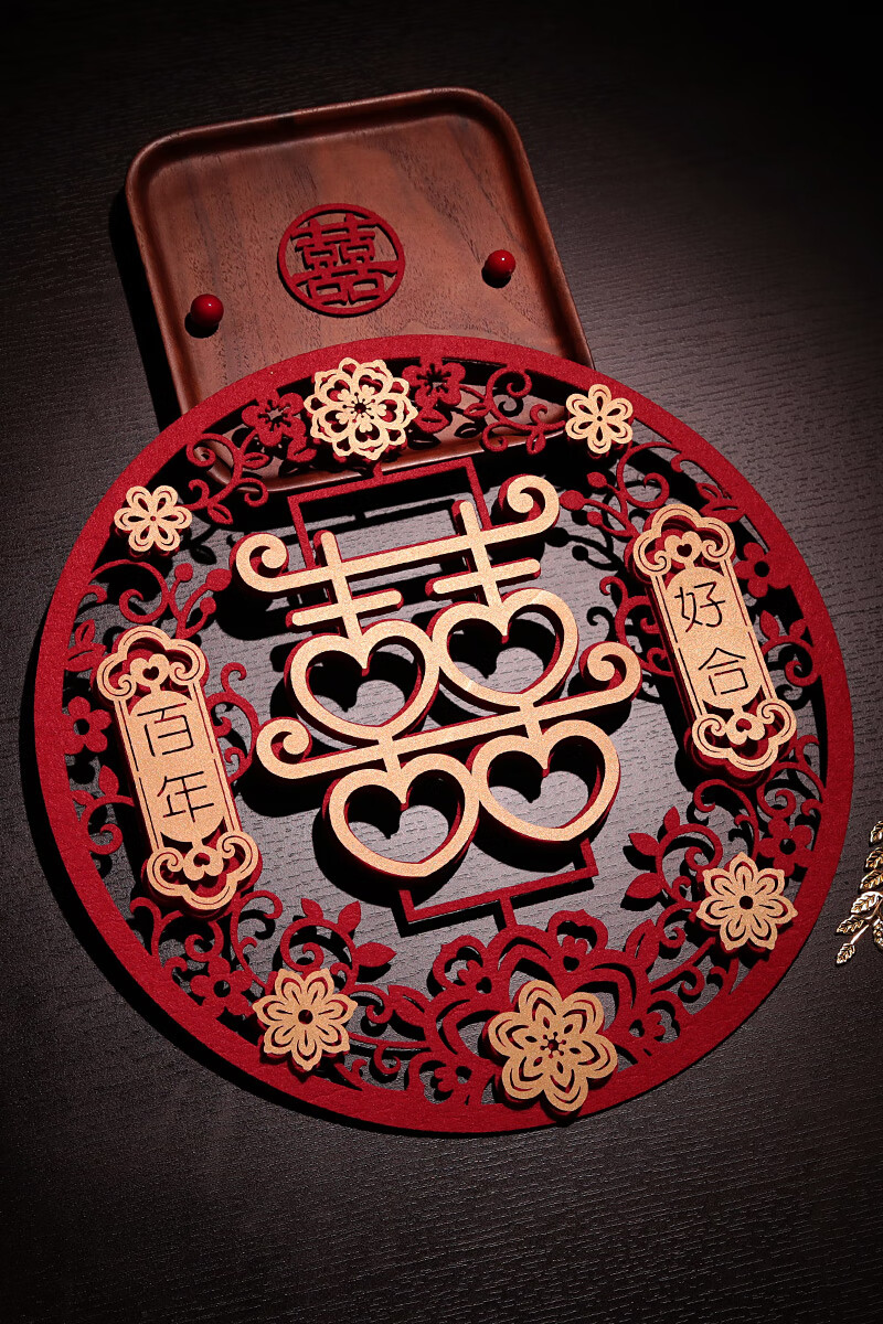 京乐结婚喜字贴大门套装婚礼女方男方布置窗花婚房装饰门贴婚庆用品8