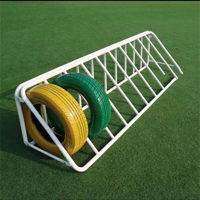 轮胎收纳架儿童彩色轮胎架子感统玩具宓蝶加粗加厚不锈钢8格轮胎架