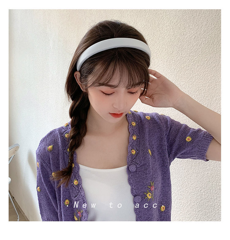 发箍女森系超仙网果色甜美百搭海绵宽边头箍韩国简约洗脸发饰豆沙绿