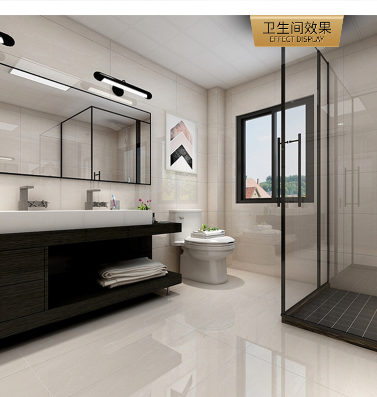 朗浩半瓷仿大理石400800内墙砖客厅卧室厨房卫生间亮光瓷片背景墙瓷砖