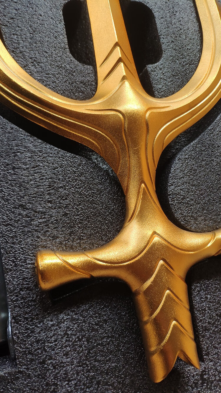 正义联盟海王三叉戟亚瑟金色叉子1比1全金属2米1模型周边 铝包钢材质6