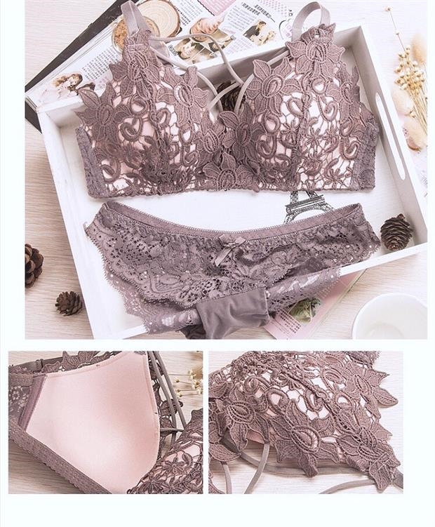 内衣 文胸 浪莎(langsha) 浪莎文胸套装透明欧美超薄款大码蕾丝性感胖