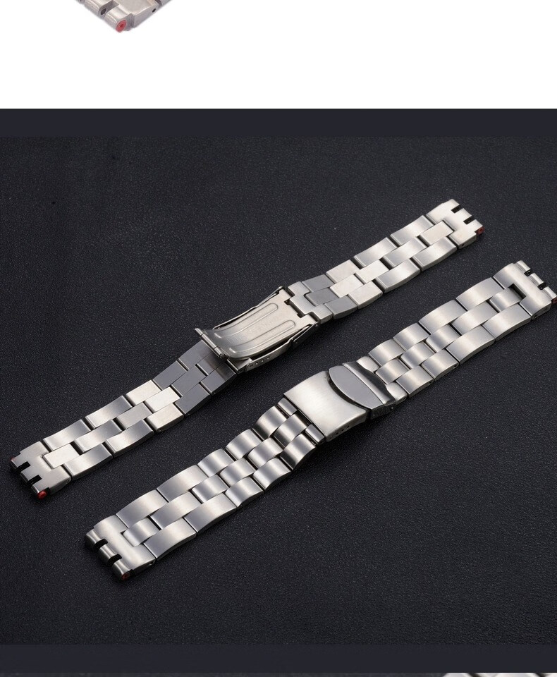 钢表带手表配件手表带 钢带 适用斯沃琪 swatch 22 19 男女 白钢色款2
