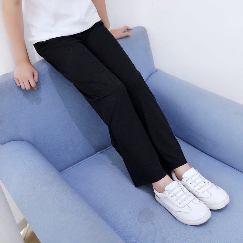 加绒儿童休闲裤垂感洋气防蚊裤中大童小女孩小学生裤子女童黑色135