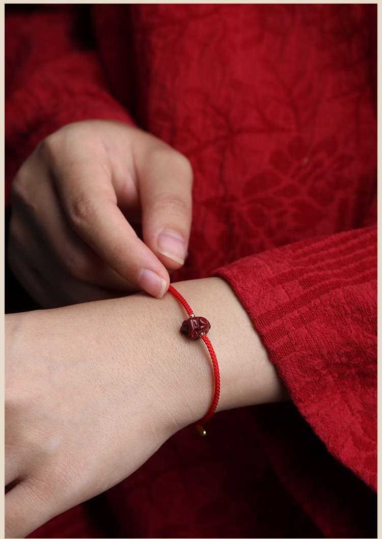 朱砂十二生肖红绳手链女款幸运小红绳虎牛马转运珠虎年手绳虎
