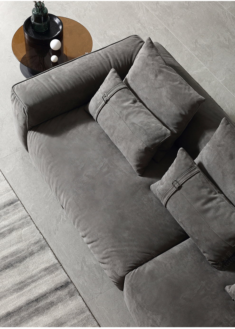 俪莎公馆沙发意式轻奢科技绒布沙发现代简约客厅单三四人位直排大小