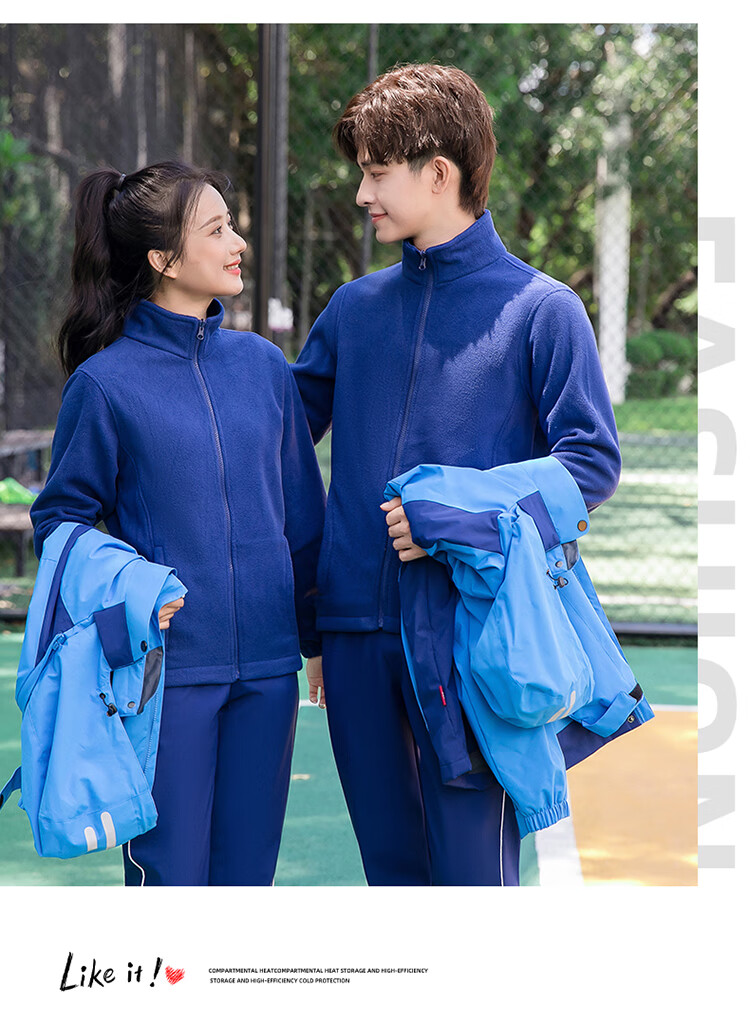 森马轻奢高档品牌冲锋衣男女三合一可拆卸防风防水防污加绒套装户外