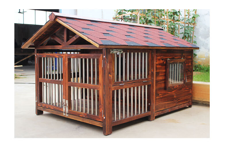 实木户外狗屋可拆洗四季通用狗窝室外狗笼狗房别墅防雨中大型犬舍 l