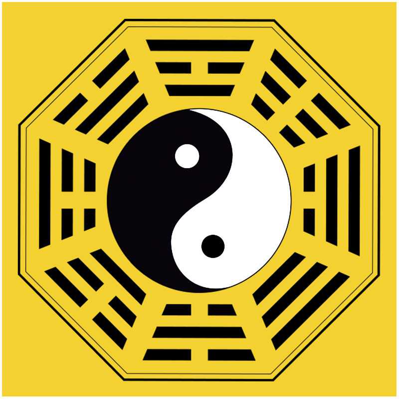 五行图太极图纸图片家中门贴画贴纸挂图装饰画ins风新 2号黄底 22x22