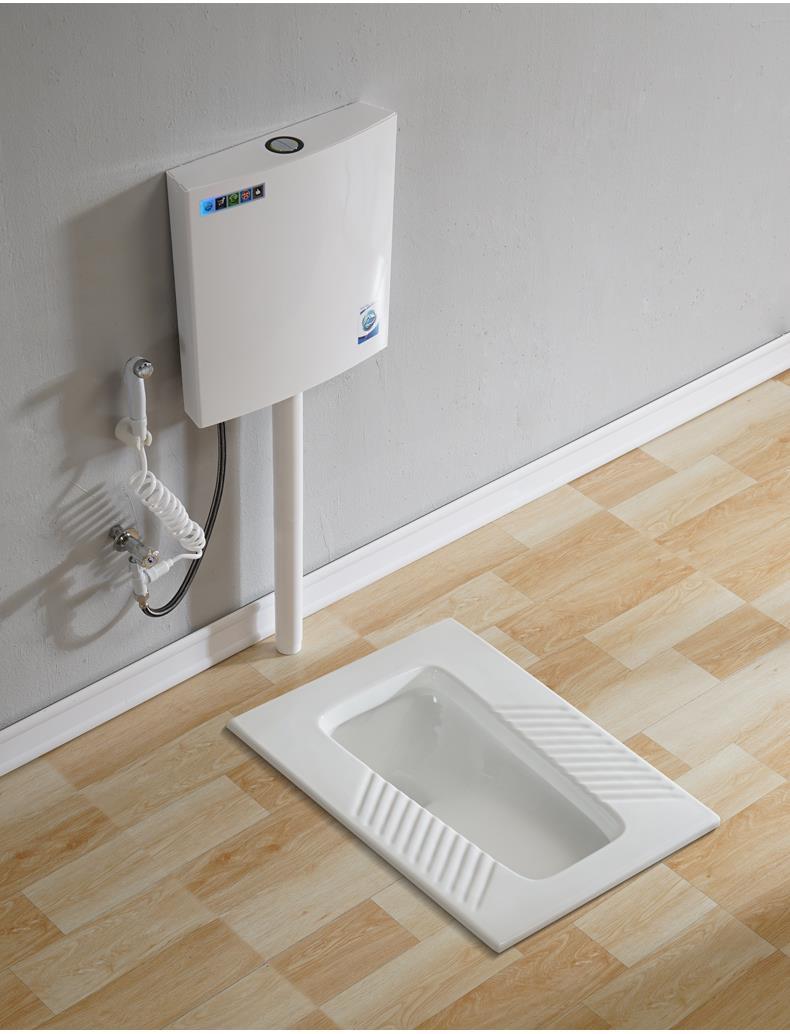 便器冲水箱整套装卫生间防臭大便厕所蹲坑式便池小尺寸b款带弯后出水