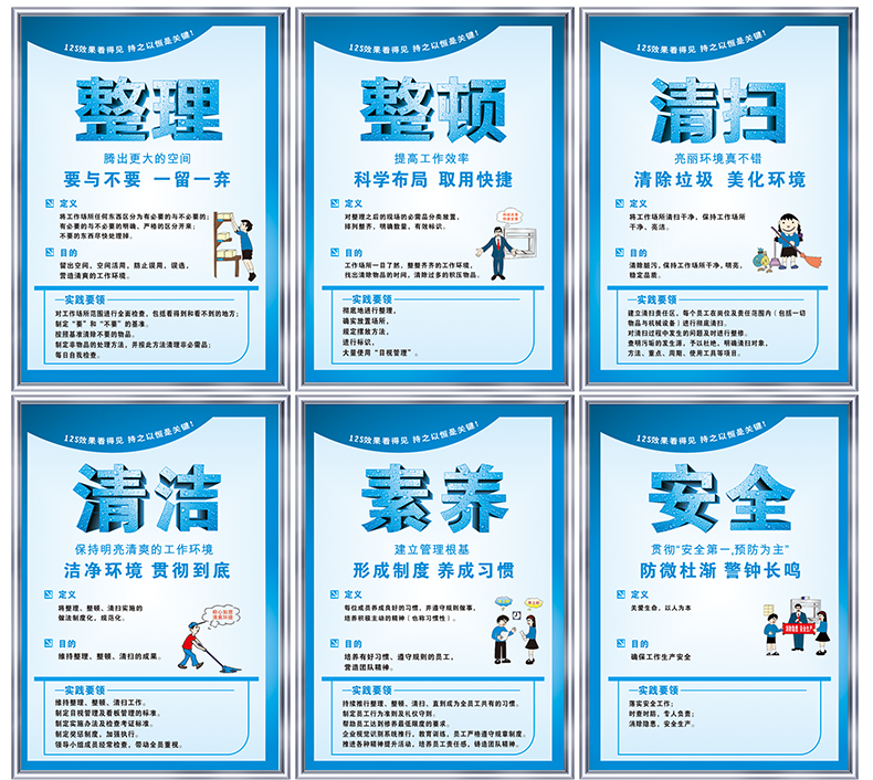 5s标语6s7s8s管理标识牌企业办公室励志品质质量宣传挂图工厂仓库消防