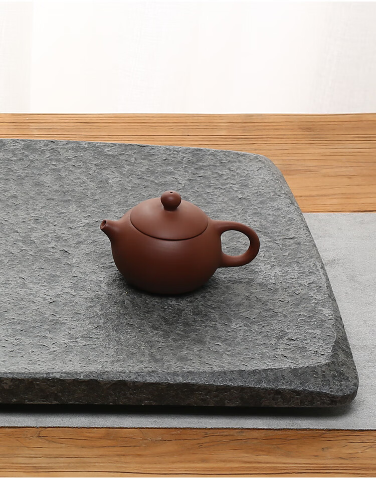 创森小米天然乌金石茶盘家用现代简约整块石头茶台大小号石材茶海茶具