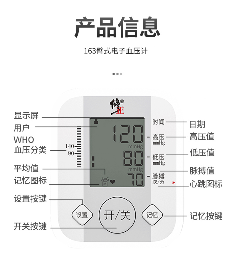 电子血压计读数示意图图片