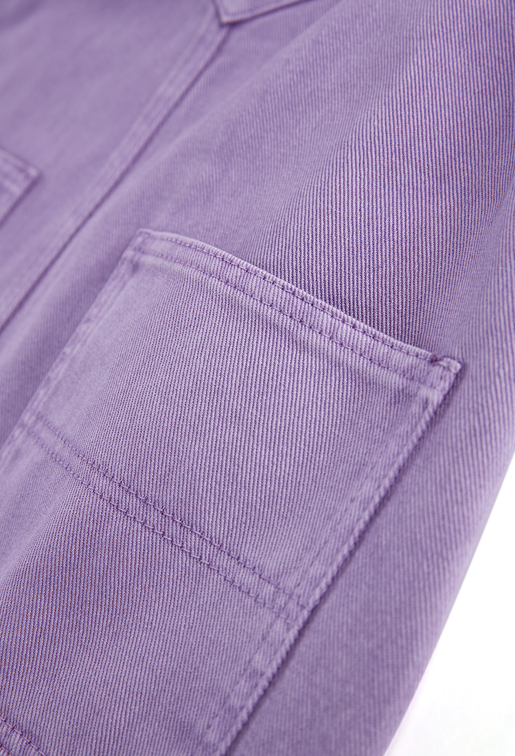 奶噗噗联名】乐町背带裤女2021年新款早秋玩偶设计感背带牛仔裤 紫色