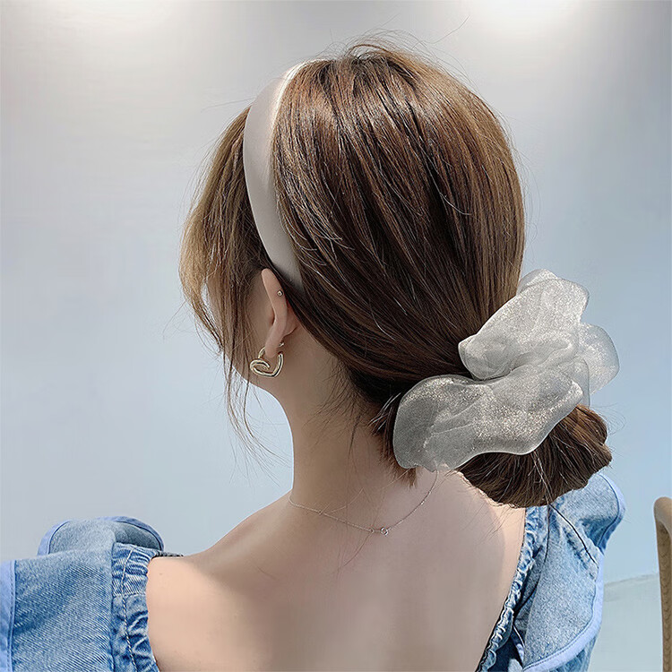 网纱猪大肠发圈女生款简约发绳高弹力扎头发橡皮筋性网红后脑勺固定