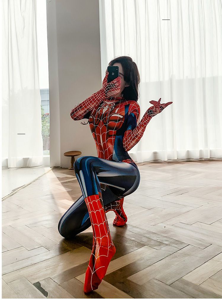 卡维妲新品蜘蛛侠情趣蜘蛛侠紧身衣女cosplay动漫服装大人情趣开档