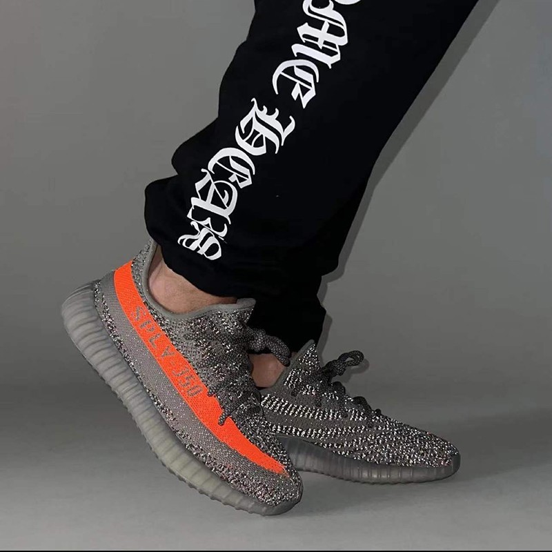 潮adidasyeezy椰子350侃爺黑天使滿天星哈密瓜氧化滿天星麻布奶油男鞋