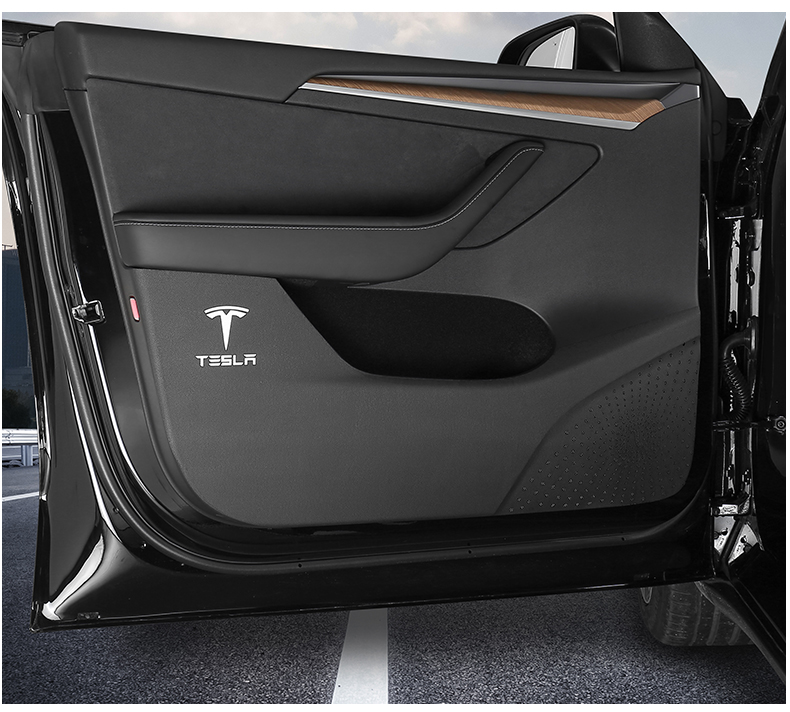 适用于特斯拉车门防踢垫model3/y丫车门板保护垫内饰改装饰车载汽车