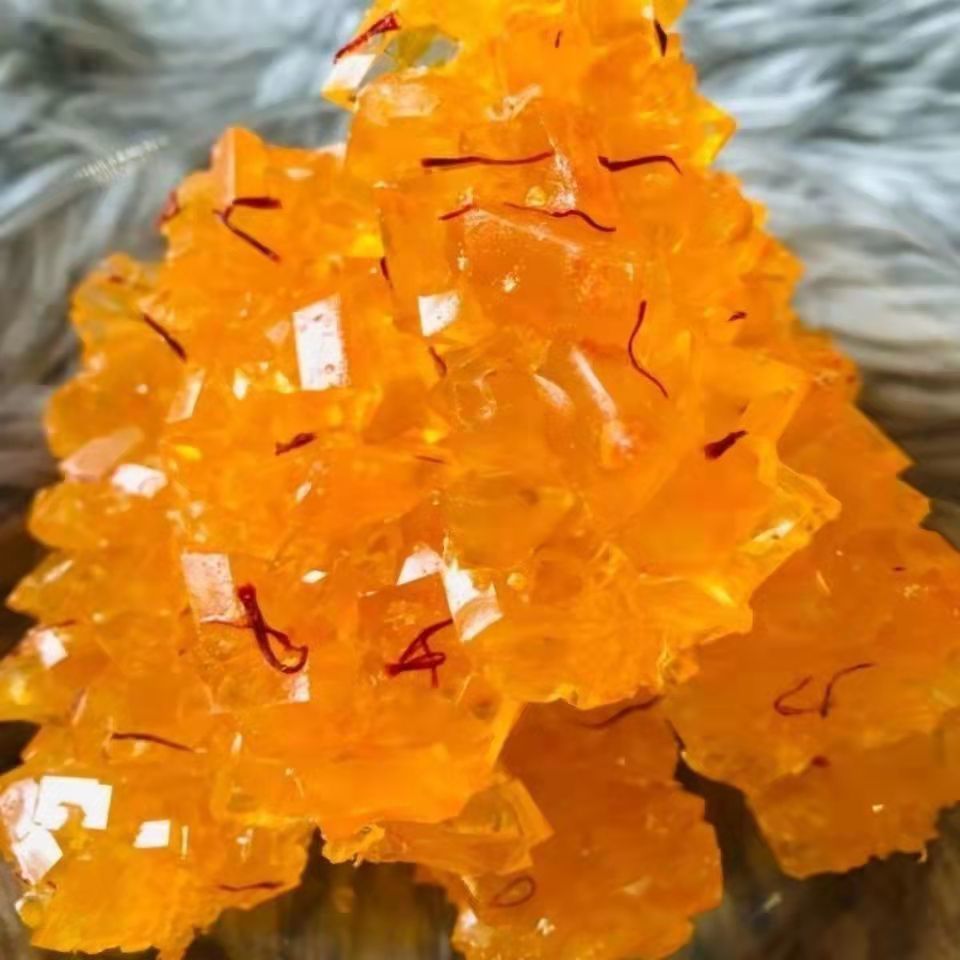 新疆藏红花冰糖特级泡水250g袋装休闲养生饮品手工老黄冰糖甜糖水