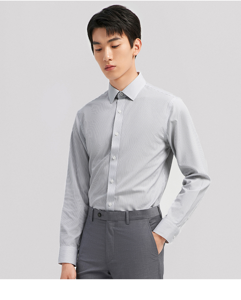 十如仕衬衫男长袖衬衣2021秋冬纯棉免烫正装衬衫100新疆长绒棉溢达