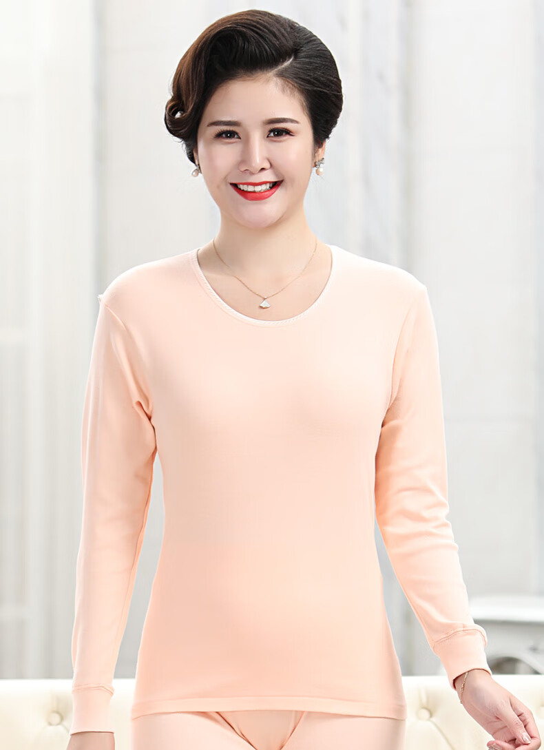 中年妇女冬季纯棉保暖内衣套装纯棉秋衣秋裤女上衣中老年线衣保暖内衣