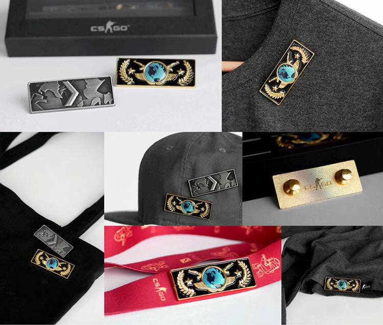 csgo胸章csgo游戏周边精英徽章礼盒装水平组徽章大地球徽章纪念品草