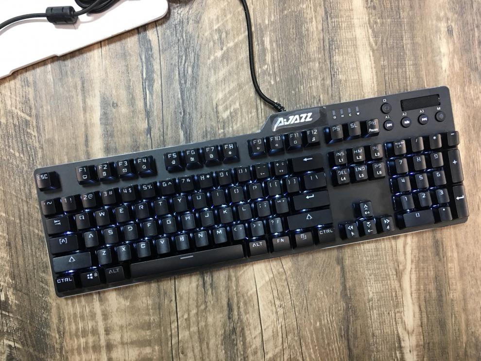 黑爵ak35i机械战警粉色白光青轴混光跑马灯游戏机械键盘 浅灰色 三星