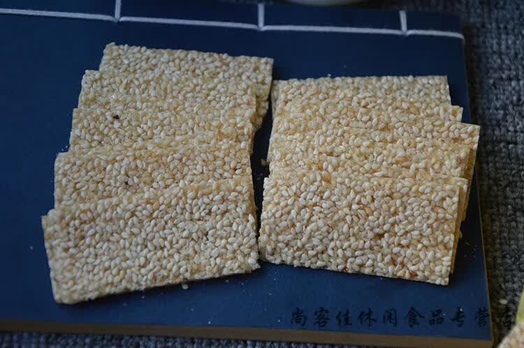 湖北焦切片莫愁村芝麻糖片焦切糖湖北钟祥特产广生庵焦切手工制作 白