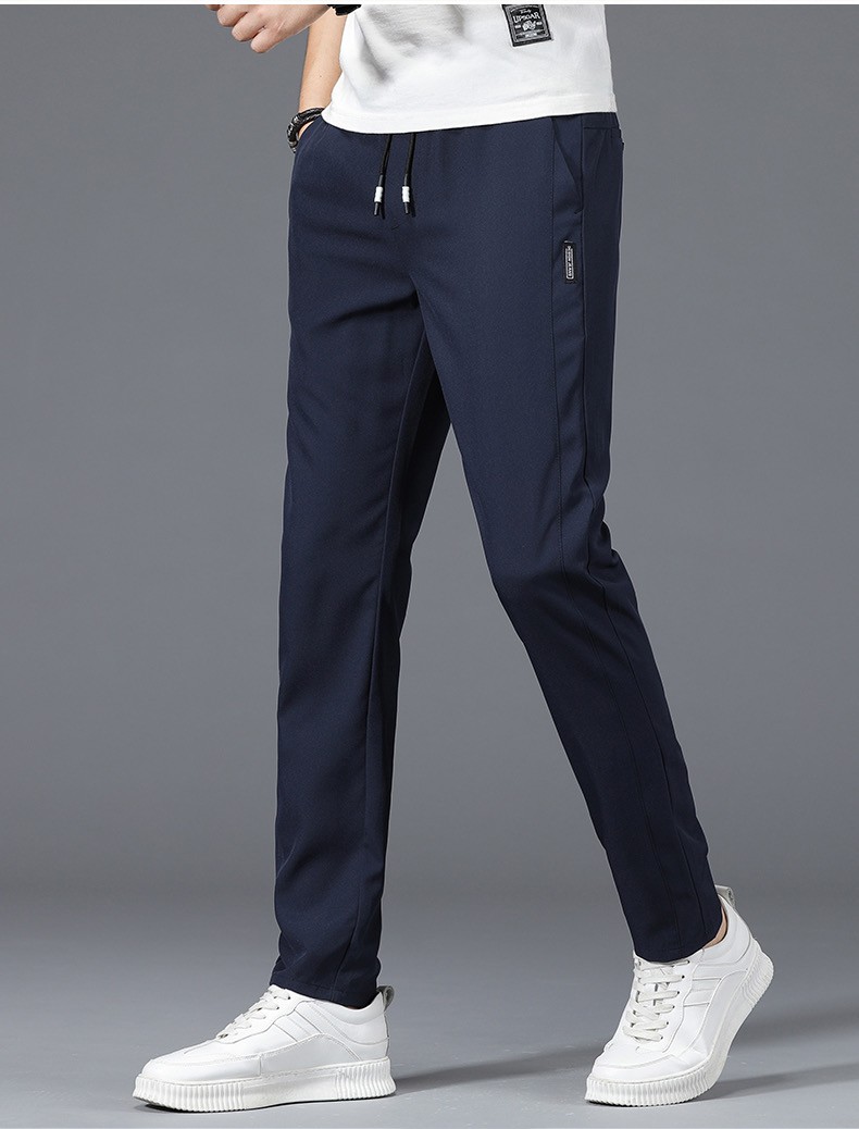 传奇保罗休闲裤男夏季冰丝裤子男士薄款商务男装衣服韩版潮流速干裤