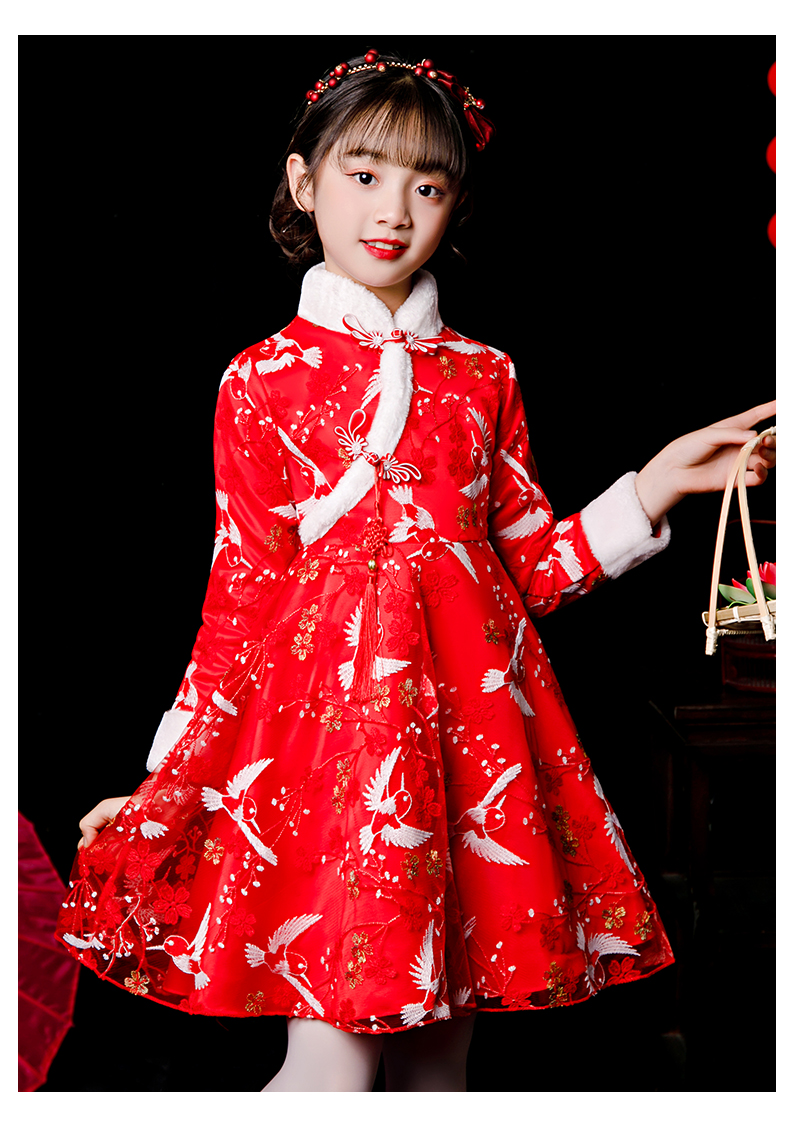 特价捡漏迪士尼disney官方品牌汉服装加厚女孩过年衣服中风唐装儿童