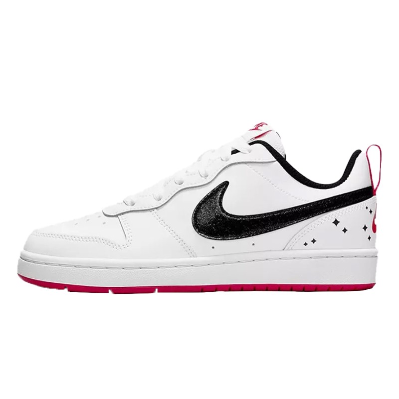 耐克nikecourtboroughlowgs花卉蓝白黑白白生胶低帮女鞋板鞋运动鞋