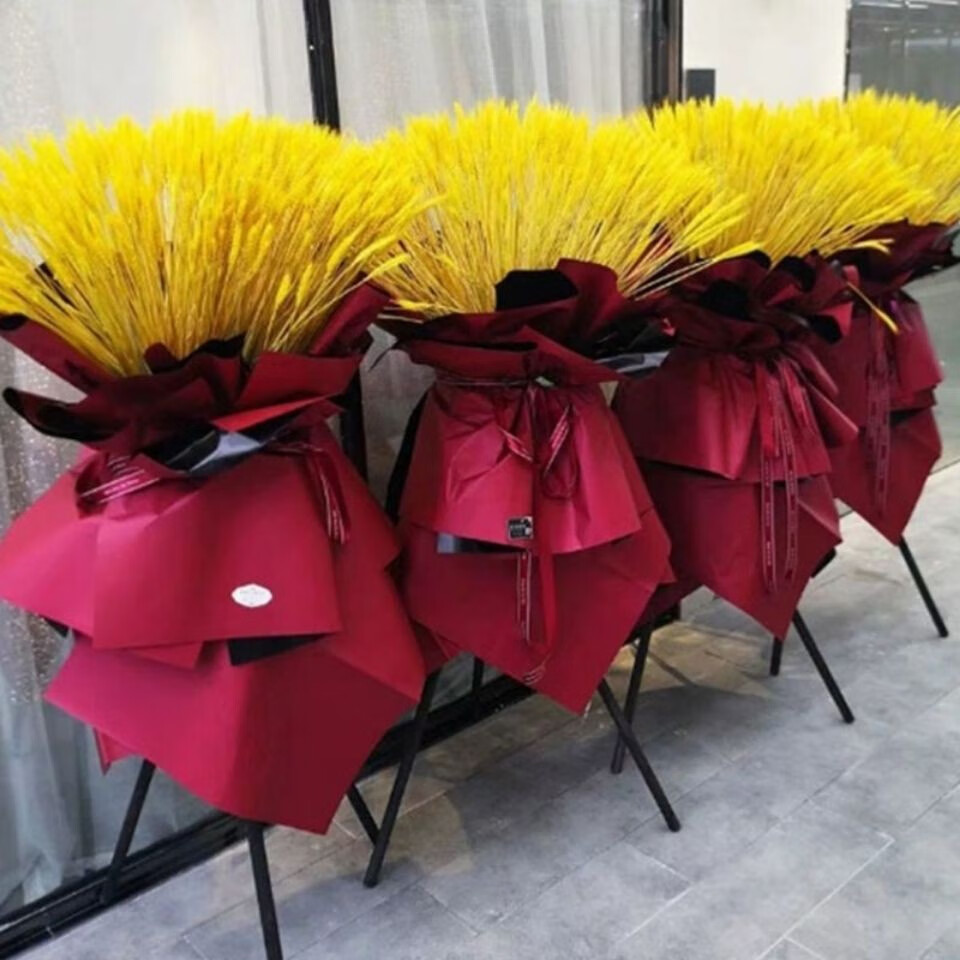 涞思芊涞思芊轻奢涞思芊大麦金色天然麦穗干花花束开业小麦插花篮店