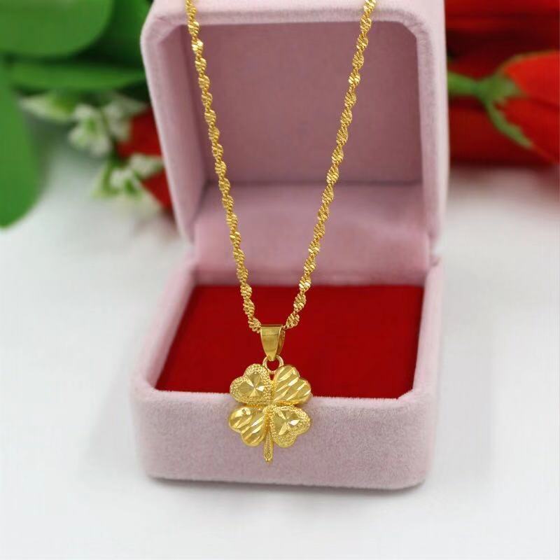 越南女款沙金项链金项链镀金项链女不掉色妈妈女友生日礼物转运珠项链