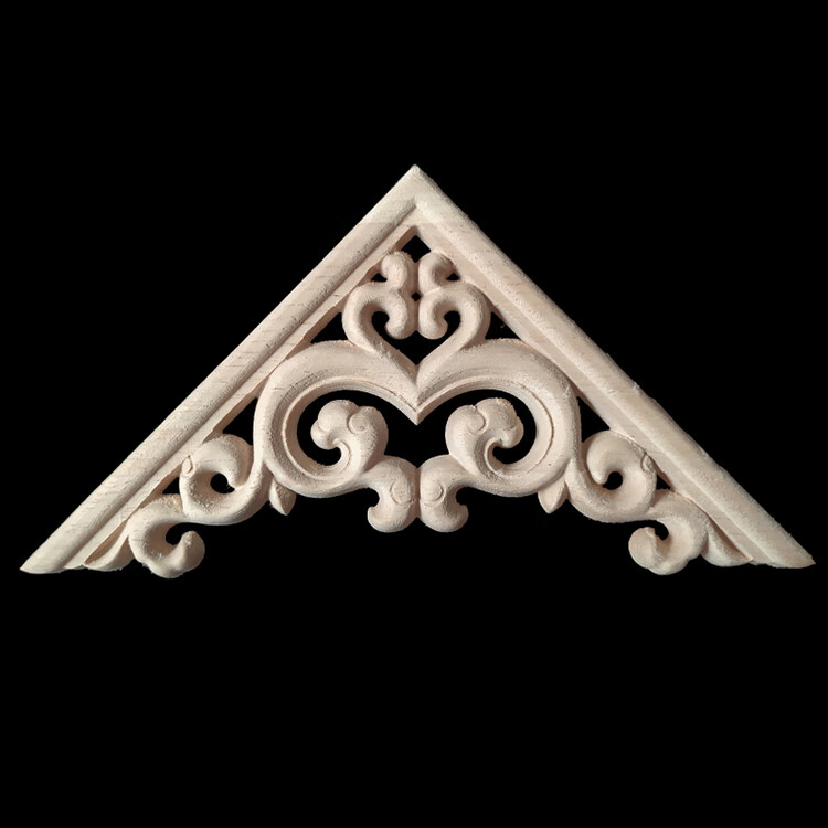 远波木雕花欧式角花装修实木线条吊顶枪角镂空贴花格梁托小花片2020cm