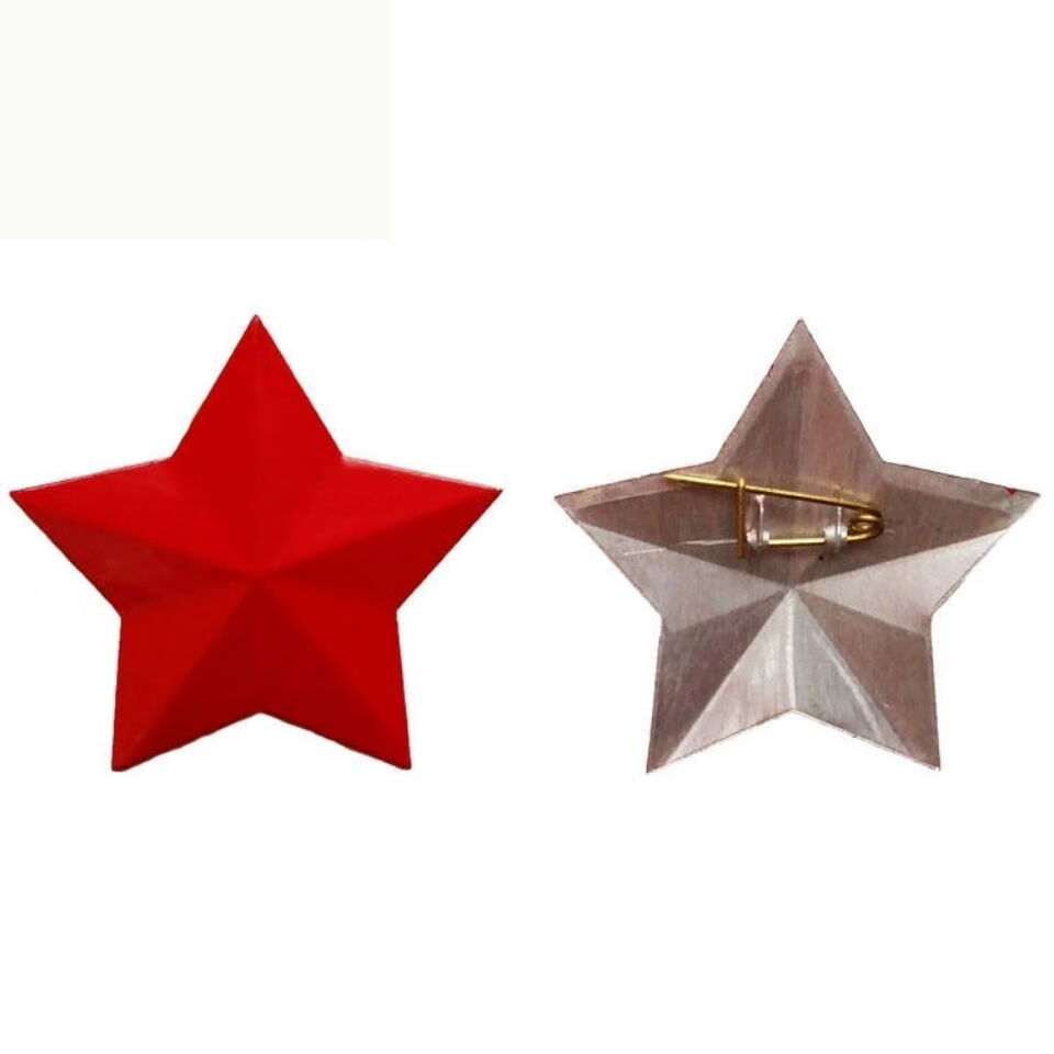 铝制烤漆红五角星徽章 铝制烤漆红五角星徽章 帽徽 帽章 胸针 复古