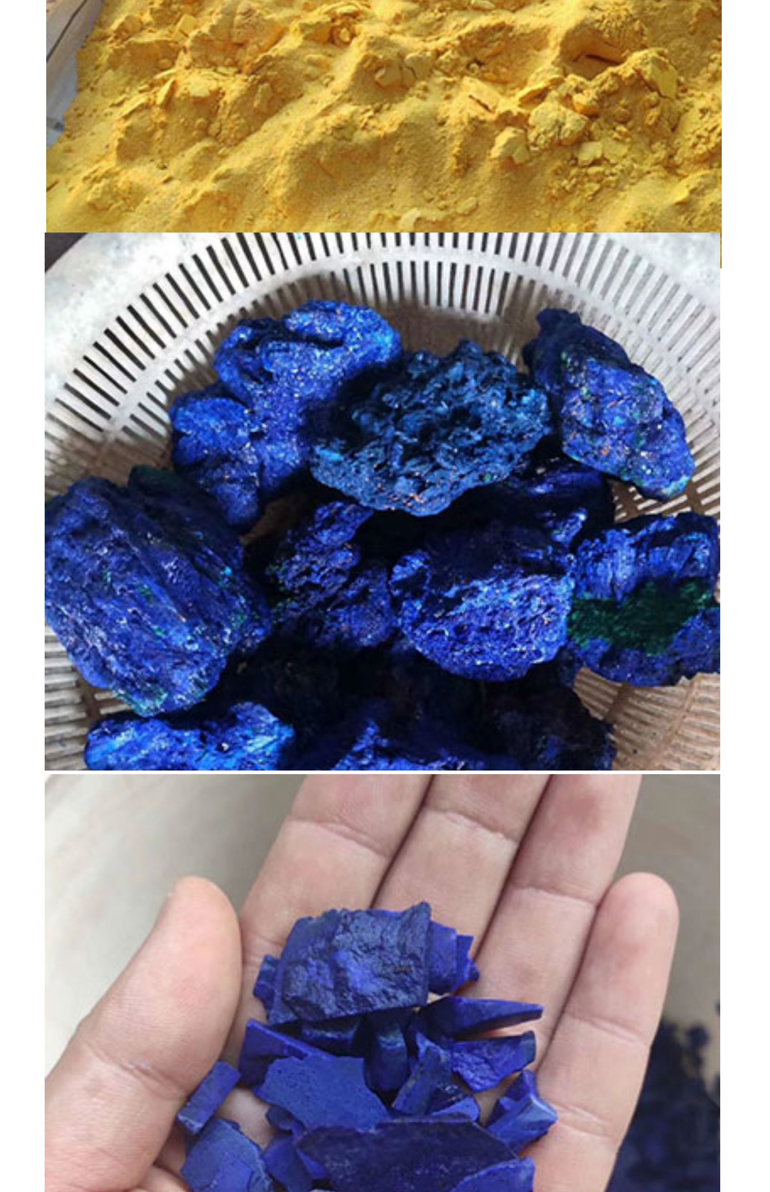 天然矿物质颜料岩彩国画颜料群青石绿石黄桔黄大容量100克温妤 水晶末