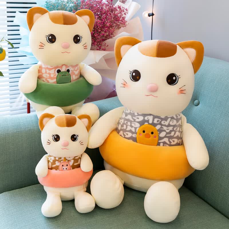 地推可爱猫咪毛绒玩具创意卡通嘟嘟猫公仔布娃娃女生陪睡玩偶 粉红 60