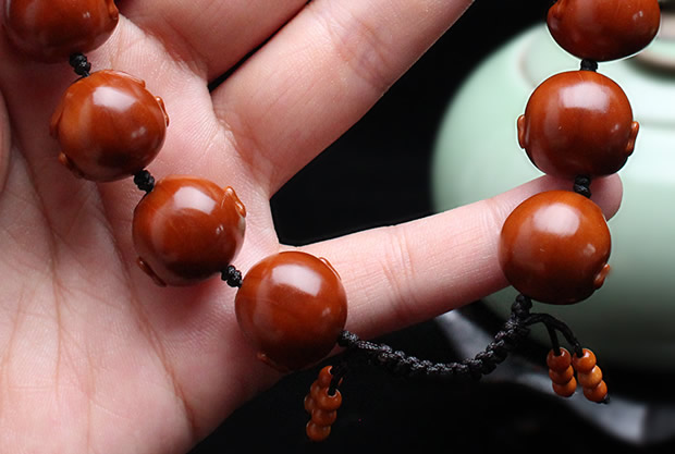 艾美福 童趣橄榄核手串纯手工雕刻小籽文玩橄榄胡十分开心手持男女