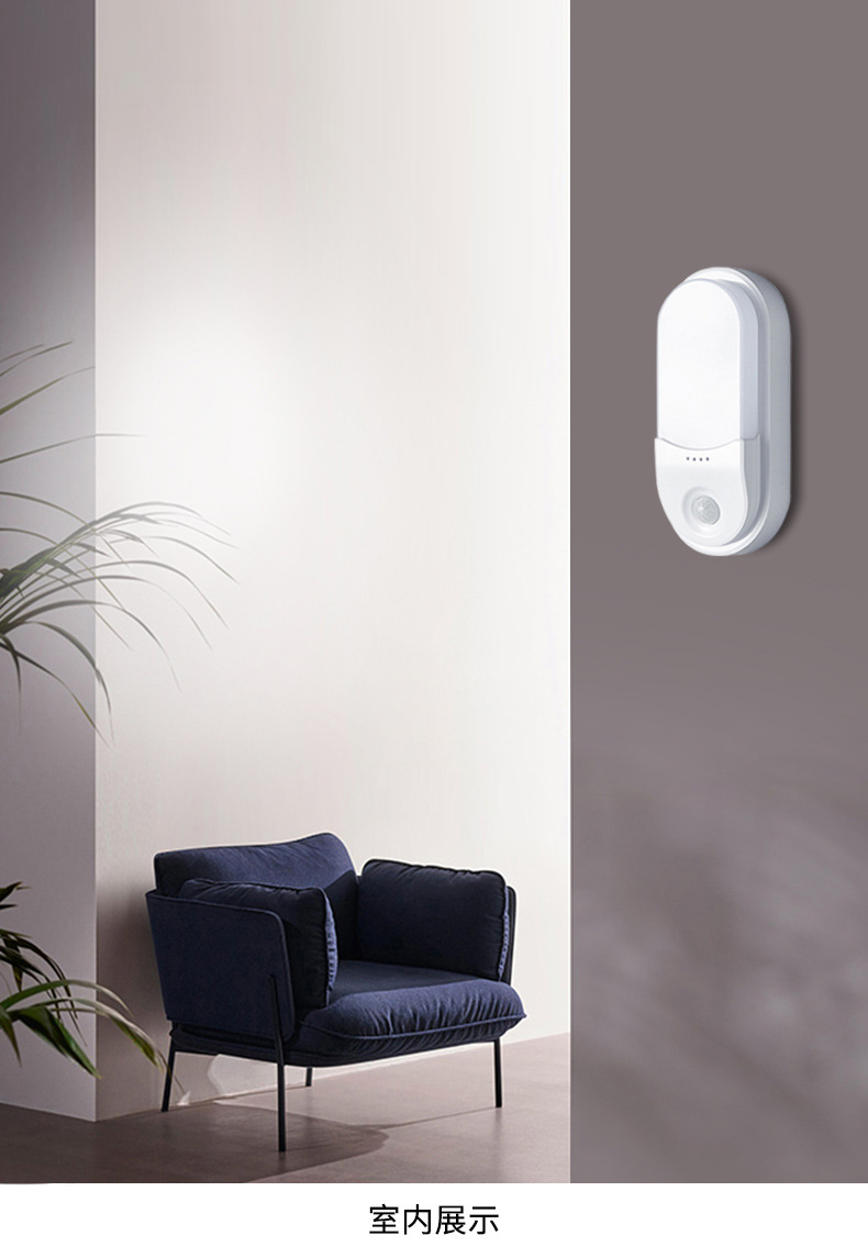 壁灯防水室外壁挂灯外墙过道楼道消防应急感应灯人体感应应急电源款