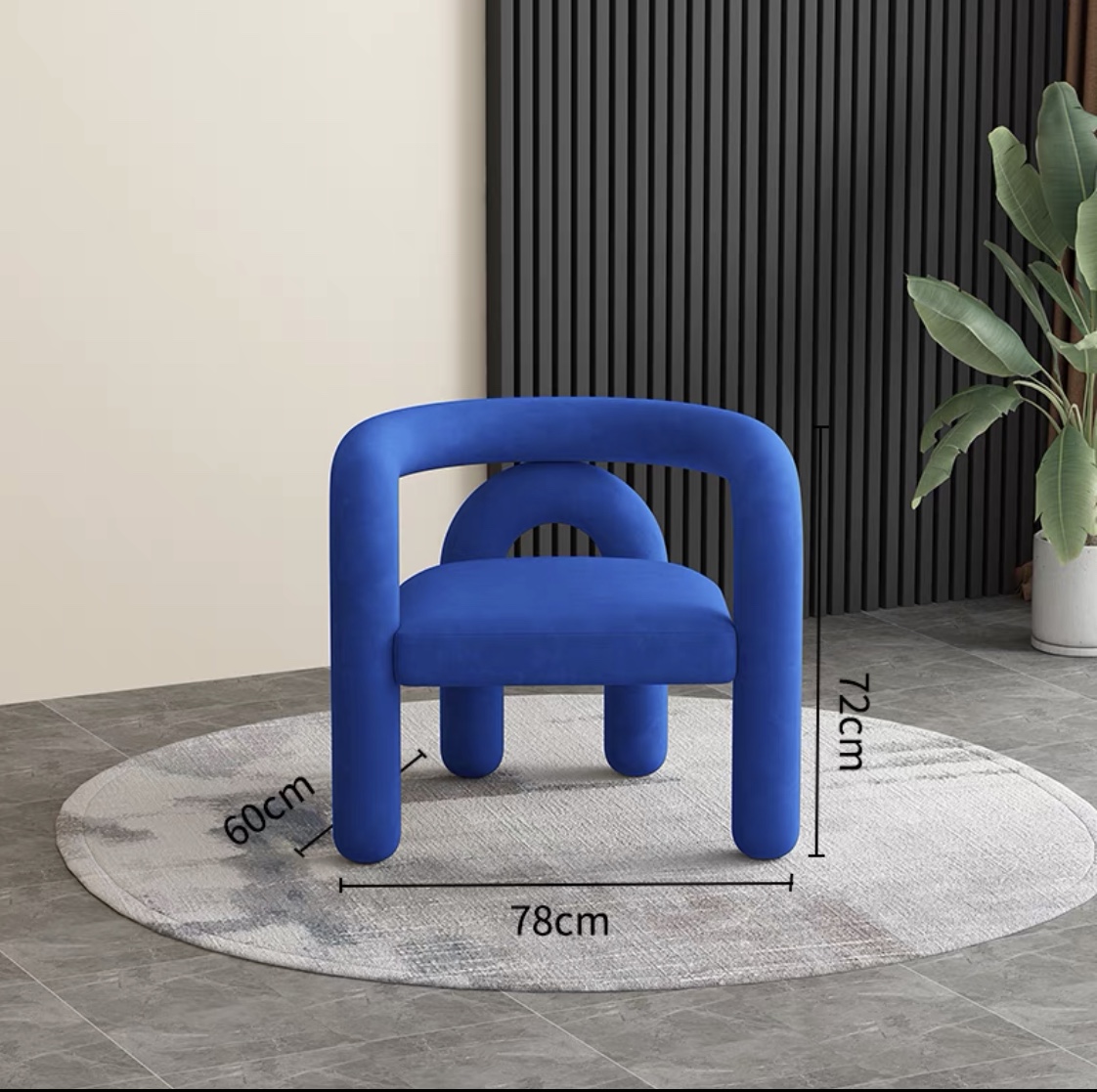 京选优品克莱因蓝椅子ins风网红打卡点拍照道具家居装饰摆件餐椅客厅