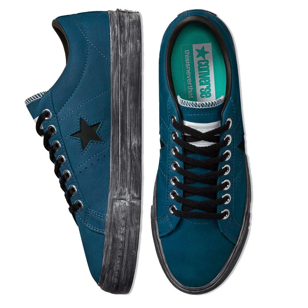 converse x thisneverthat 联名 匡威深蓝翻毛皮低帮休闲板鞋 172394c