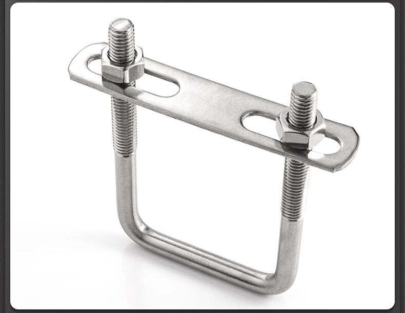 304不锈钢方型卡直角u型卡u型螺栓螺丝方卡管卡扣方管夹固定支架m86