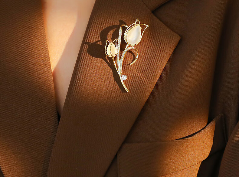 气质别针小众设计感开衫衣服配饰时尚首饰品 a4x406一朵郁金香胸针