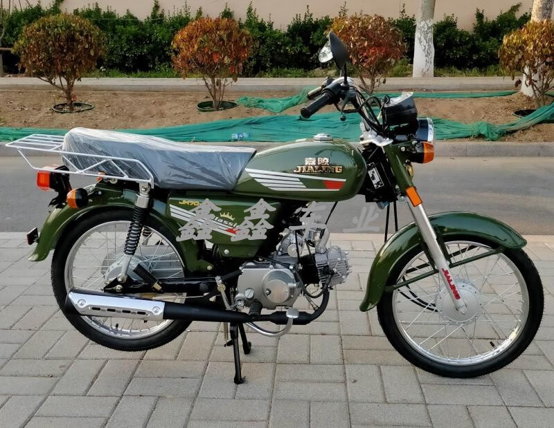 重庆嘉陵70cc摩托车jh70-e节油王复古大油箱国四电喷可上牌 黑色钢丝