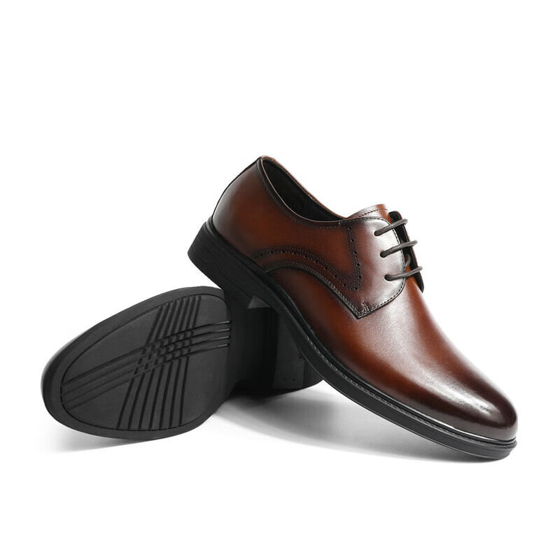 森达时尚正装鞋男2022秋季新款通勤商务皮鞋t0816cm2 棕色 44【图片