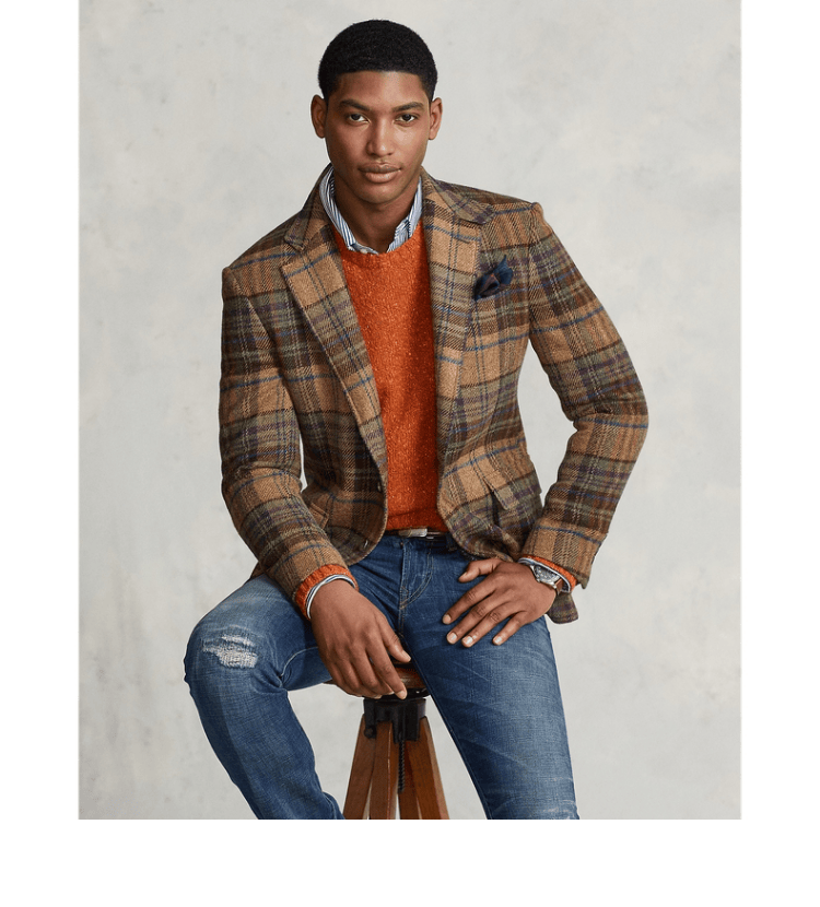 ralphlauren拉夫劳伦男装21年秋冬rl67格纹夹克rl14261200棕色40s