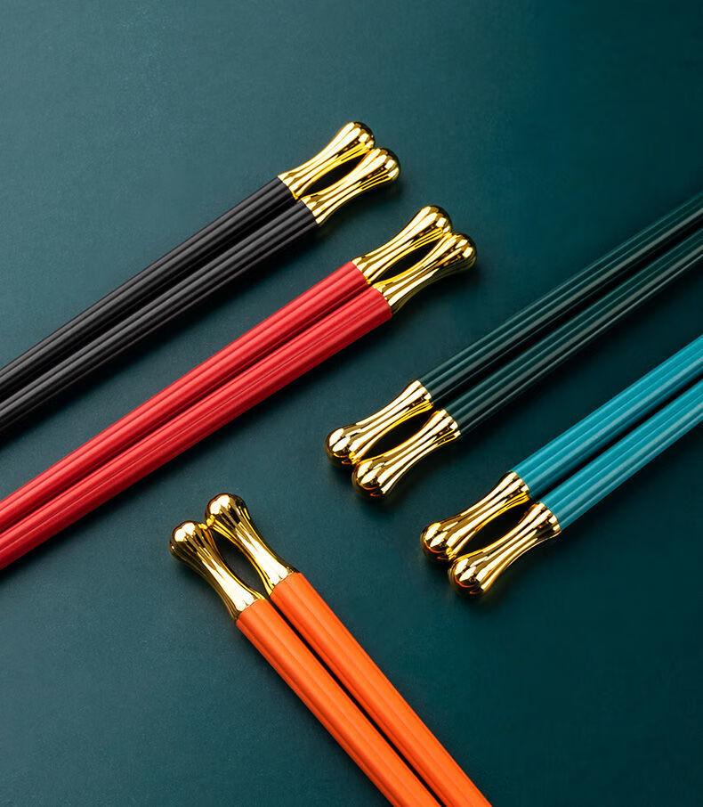 筷子家用一人一筷分餐合金筷子防霉防滑耐高温高颜值家庭套装抗菌彩色