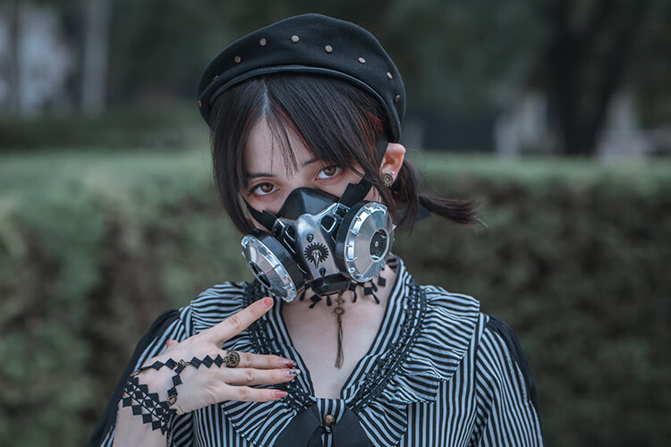 蒸汽朋克steampunk赛博朋克防雾霾银色防毒面具团购 面具【图片 价格