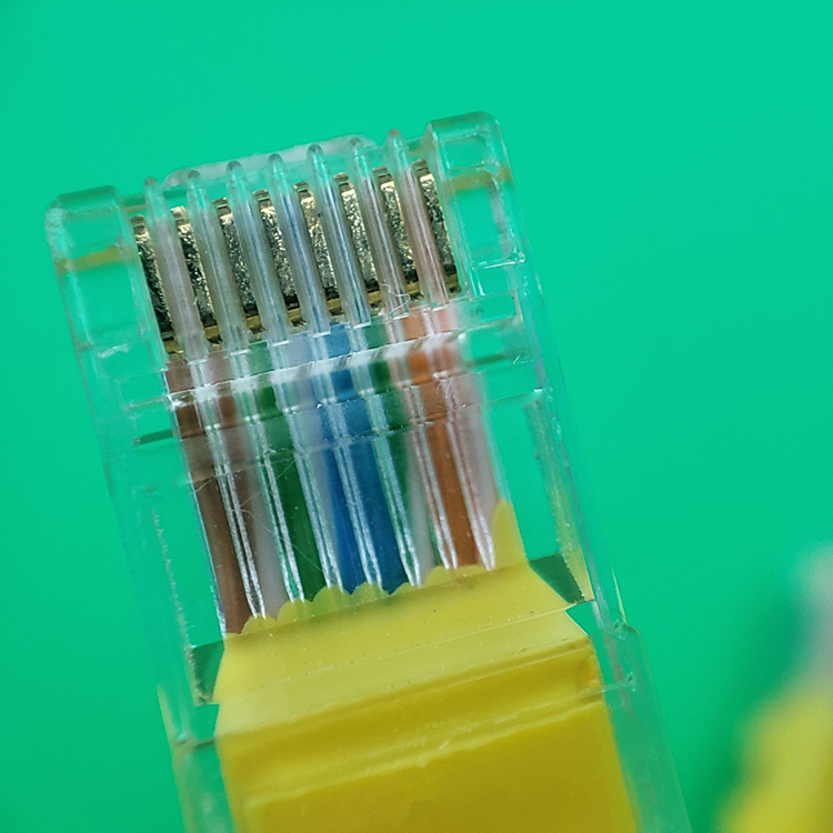 50条一包网络跳线成品机房黄色灰色8芯短网线带水晶头115米六类千兆50